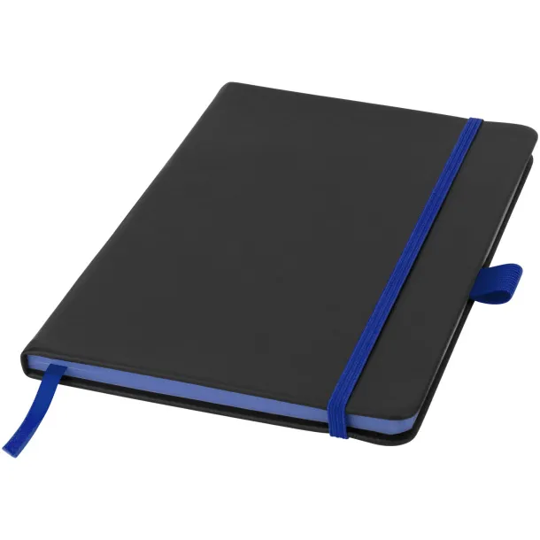 Colour-edge A5 hard cover notebook Solid black Royal blue