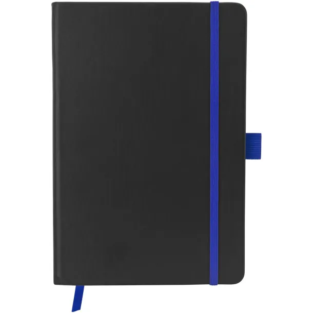 Colour-edge A5 hard cover notebook Solid black Royal blue