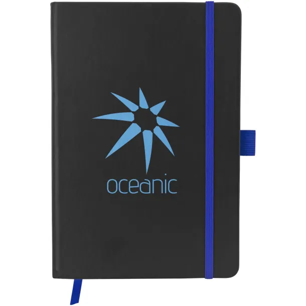 Colour-edge A5 hard cover notebook Solid black Royal blue