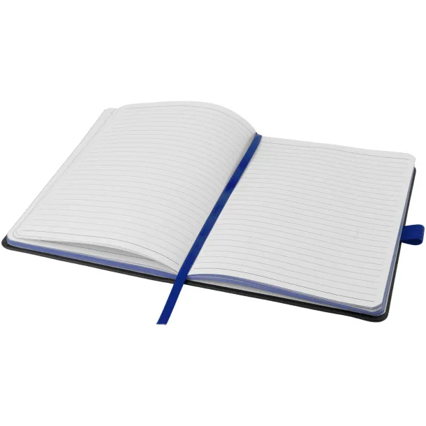 Colour-edge A5 hard cover notebook Solid black Royal blue