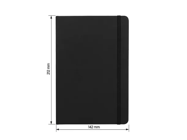 NOTE Notes s elastičnom trakom, A5 Crna
