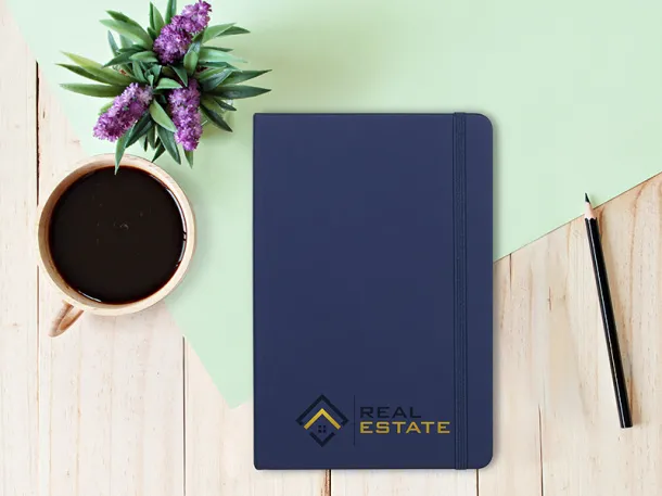 NOTE notebook A 5 with elastic closure Blue