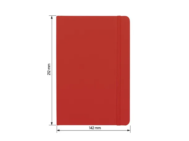 NOTE notebook A 5 with elastic closure Red