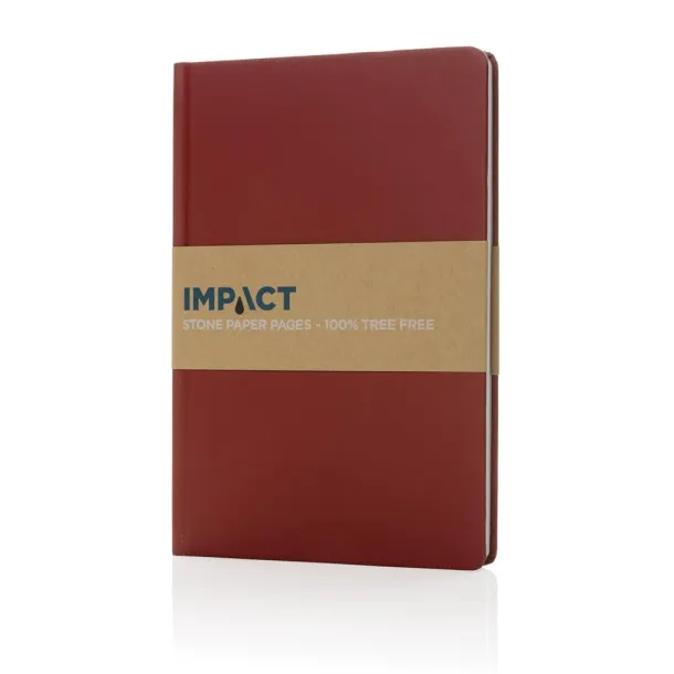  Impact notes od kamenog papira s tvrdim koricama A5 - XD Collection Crvena