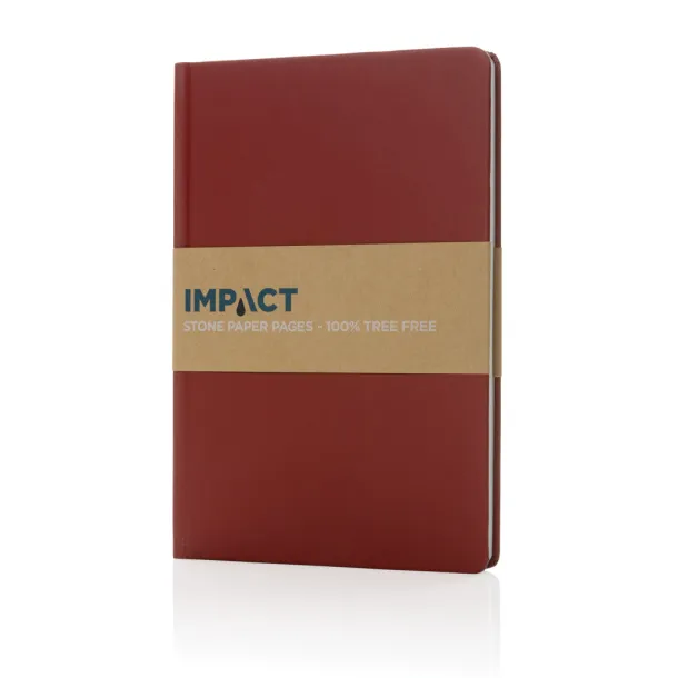  Impact notes od kamenog papira s tvrdim koricama A5 - XD Collection Crvena
