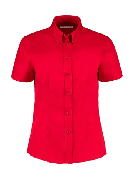  Women's Tailored Fit Premium Oxford Shirt SSL - Kustom Kit Crvena