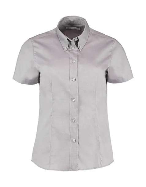  Women's Tailored Fit Premium Oxford Shirt SSL - Kustom Kit Silver Grey