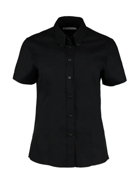  Women's Tailored Fit Premium Oxford Shirt SSL - Kustom Kit Black