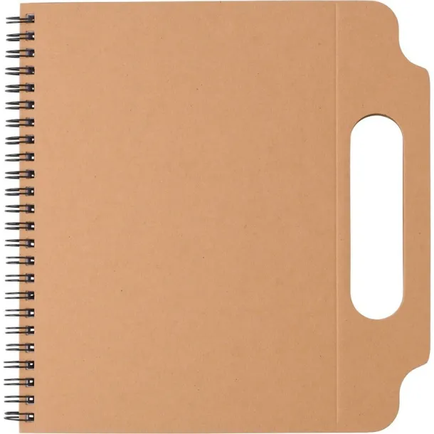  Memo holder, notebook approx. A5, sticky notes brown