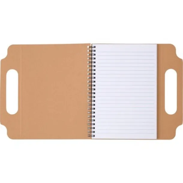  Memo holder, notebook approx. A5, sticky notes brown