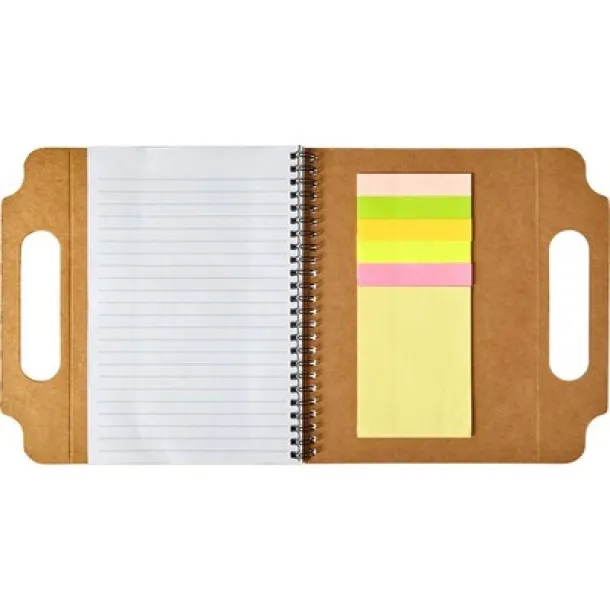  Memo holder, notebook approx. A5, sticky notes brown