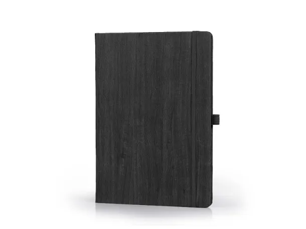 WOODY MAXI B5 notebook with elastic band and pen loop Black