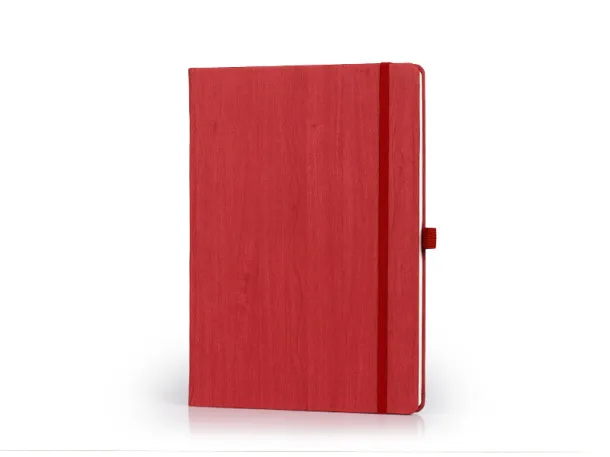 WOODY MAXI B5 notebook with elastic band and pen loop Red