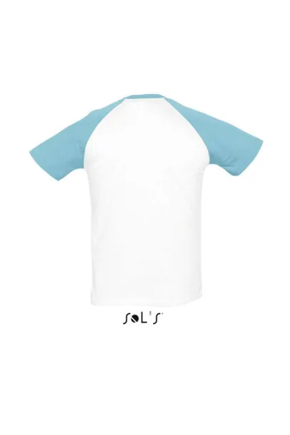  SOL'S FUNKY - MEN'S 2-COLOUR RAGLAN SLEEVES T-SHIRT - SOL'S White Atoll Blue