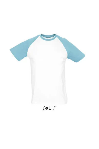  SOL'S FUNKY - MEN'S 2-COLOUR RAGLAN SLEEVES T-SHIRT - SOL'S White Atoll Blue