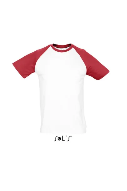  SOL'S FUNKY - MEN'S 2-COLOUR RAGLAN SLEEVES T-SHIRT - SOL'S White Red