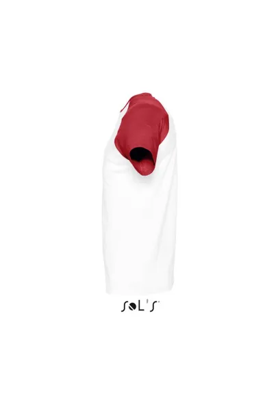  SOL'S FUNKY - MEN'S 2-COLOUR RAGLAN SLEEVES T-SHIRT - SOL'S White Red