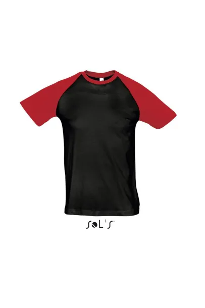  SOL'S FUNKY - MEN'S 2-COLOUR RAGLAN SLEEVES T-SHIRT - SOL'S Black Red