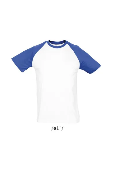  SOL'S FUNKY - MEN'S 2-COLOUR RAGLAN SLEEVES T-SHIRT - SOL'S White Royal blue