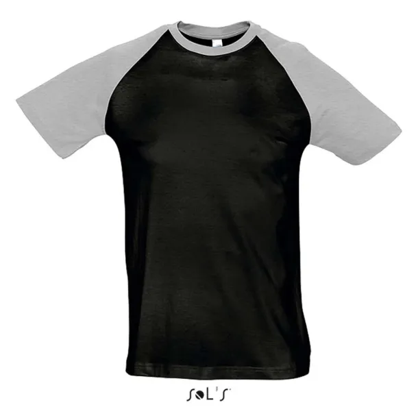  SOL'S FUNKY - MEN'S 2-COLOUR RAGLAN SLEEVES T-SHIRT - SOL'S Black Grey Melange