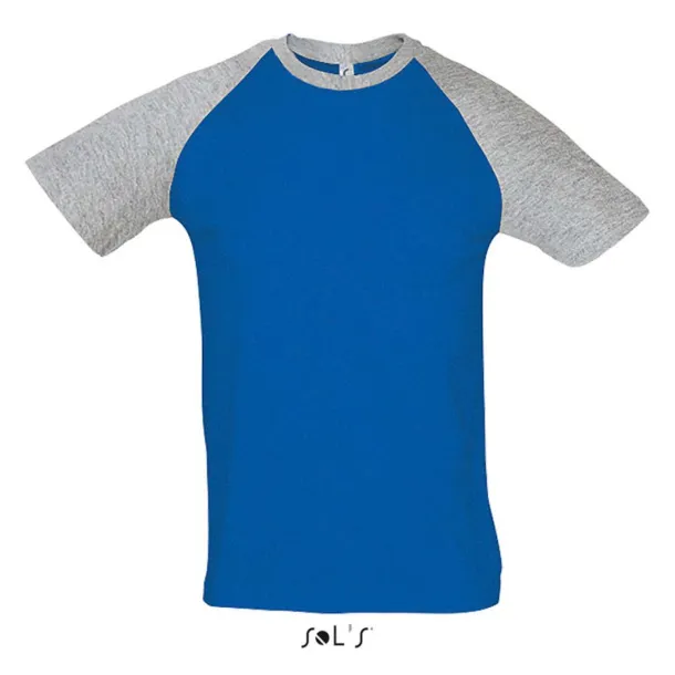  SOL'S FUNKY - MEN'S 2-COLOUR RAGLAN SLEEVES T-SHIRT - SOL'S Royal blue Grey Melange