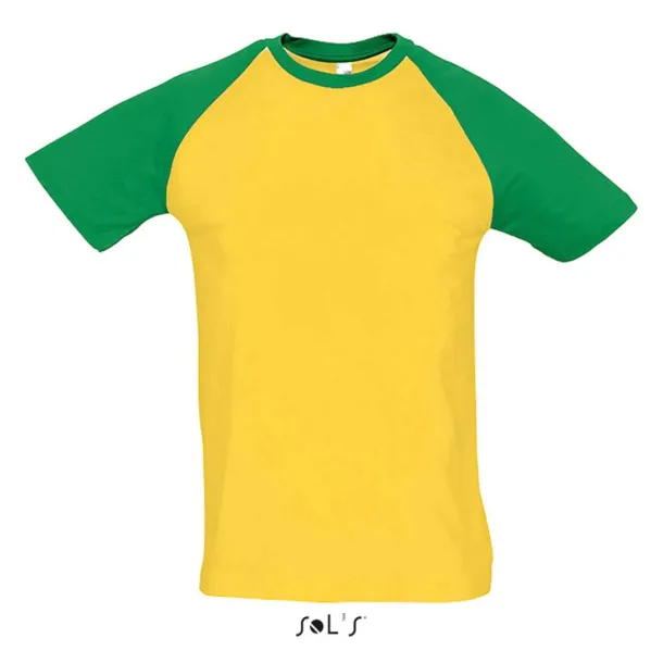  SOL'S FUNKY - MEN'S 2-COLOUR RAGLAN SLEEVES T-SHIRT - SOL'S Gold Kelly Green