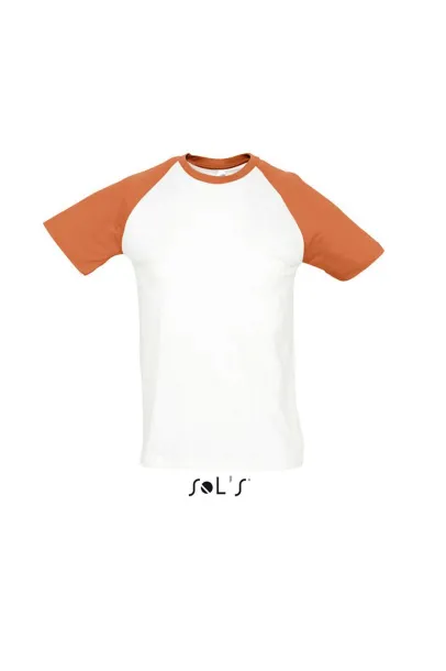  SOL'S FUNKY - MEN'S 2-COLOUR RAGLAN SLEEVES T-SHIRT - SOL'S White Orange