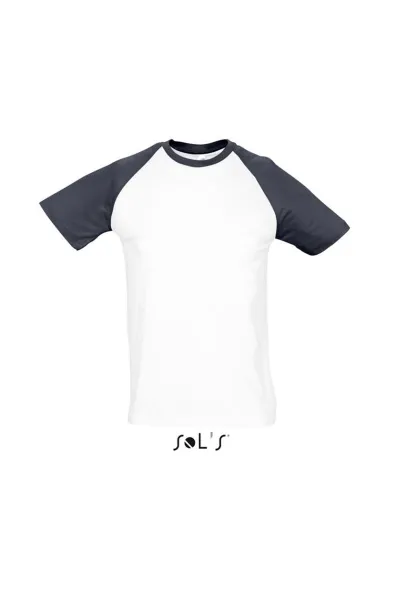  SOL'S FUNKY - MEN'S 2-COLOUR RAGLAN SLEEVES T-SHIRT - SOL'S White Navy