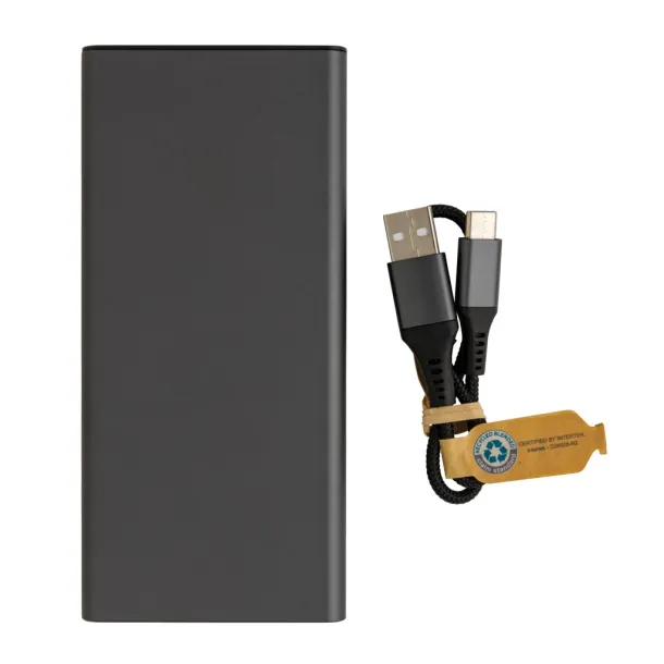  Terra RCS recycled 18W aluminum powerbank 10.000 mAh - XD Xclusive Grey 