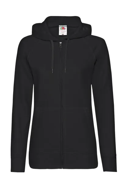  Ladies Lightweight Hooded Sweat Jacket - Fruit of the Loom Black