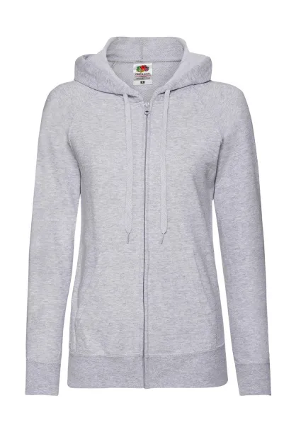  Ladies Lightweight Hooded Sweat Jacket - Fruit of the Loom Heather Grey