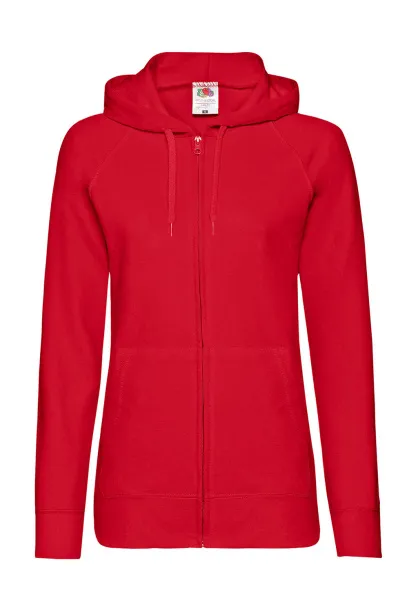  Ladies Lightweight Hooded Sweat Jacket - Fruit of the Loom Crvena