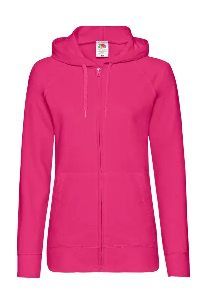  Ladies Lightweight Hooded Sweat Jacket - Fruit of the Loom Fuchsia