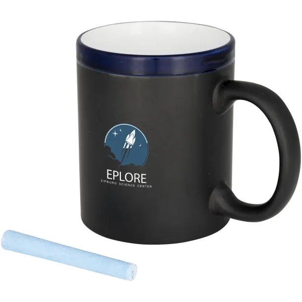 Chalk-write 330 ml ceramic mug - Bullet Blue