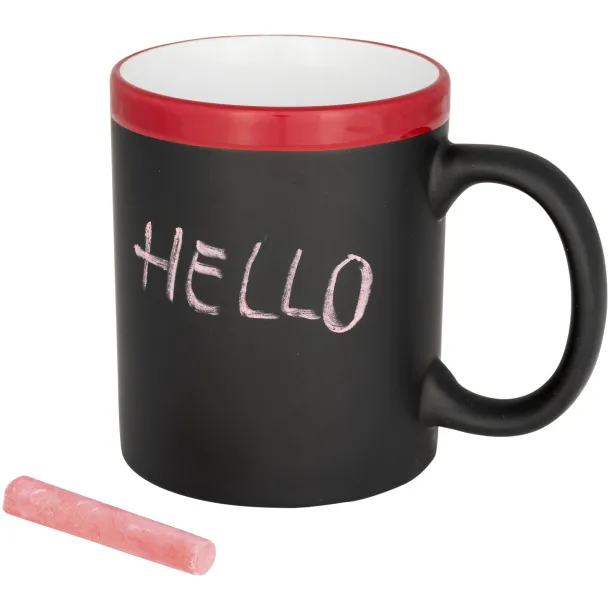 Chalk-write 330 ml ceramic mug - Bullet Red