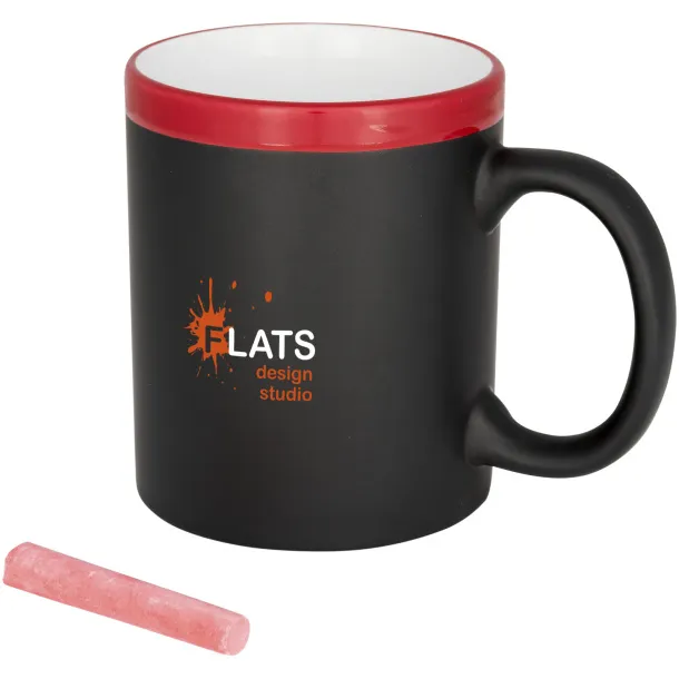 Chalk-write 330 ml ceramic mug - Bullet Red