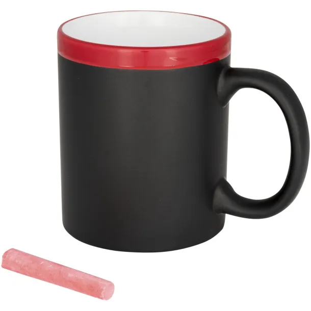 Chalk-write 330 ml ceramic mug - Bullet Red