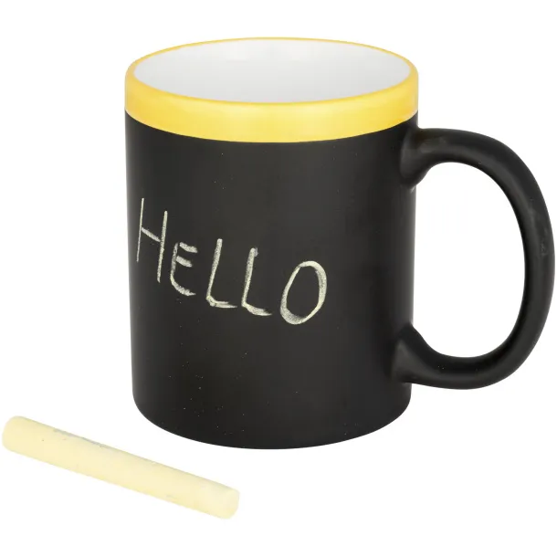 Chalk-write 330 ml ceramic mug - Bullet Yellow