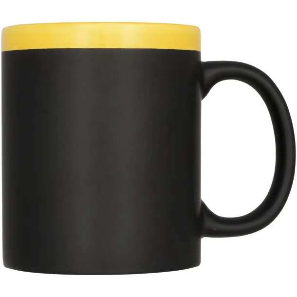 Chalk-write 330 ml ceramic mug - Bullet Yellow