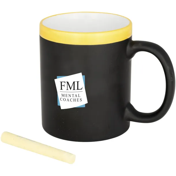 Chalk-write 330 ml ceramic mug - Bullet Yellow