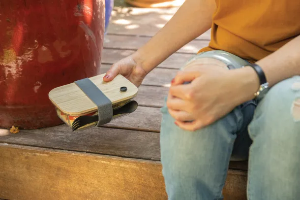  Glass lunchbox with bamboo lid - XD Collection Transparent 