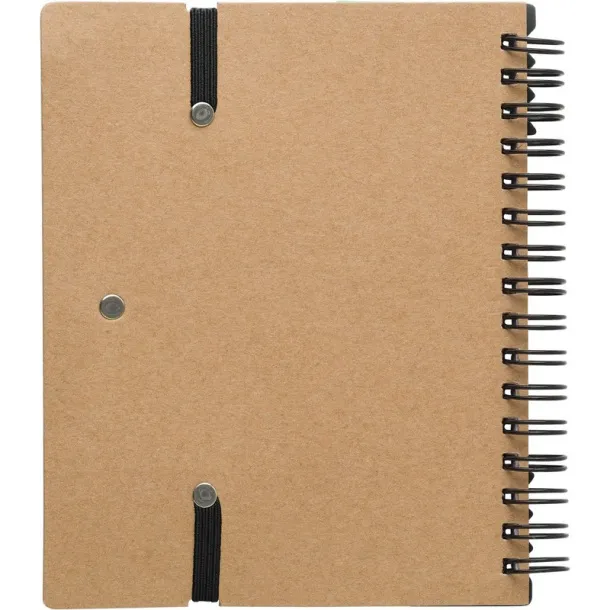  Memo holder, notebook, sticky notes, ball pen Crna