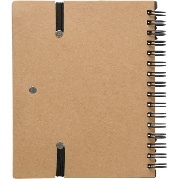  Memo holder, notebook, sticky notes, ball pen Crna