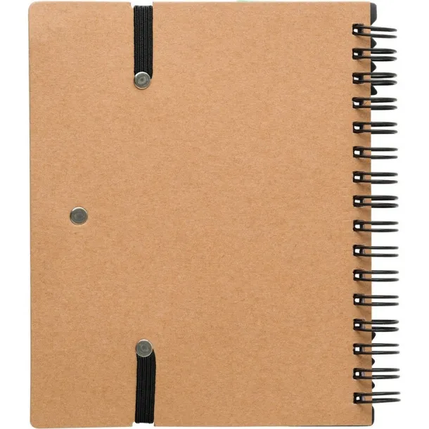  Memo holder, notebook, sticky notes, ball pen Crna