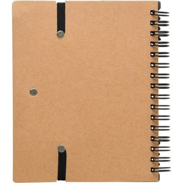  Memo holder, notebook, sticky notes, ball pen Crna