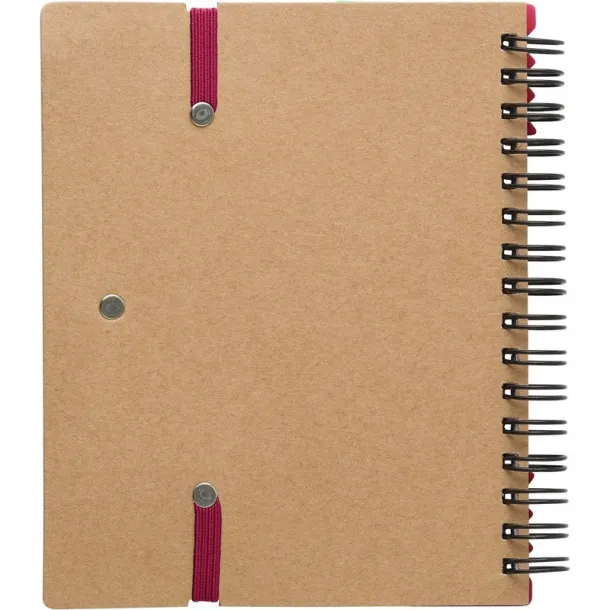  Memo holder, notebook, sticky notes, ball pen red