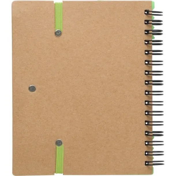  Memo holder, notebook, sticky notes, ball pen light green