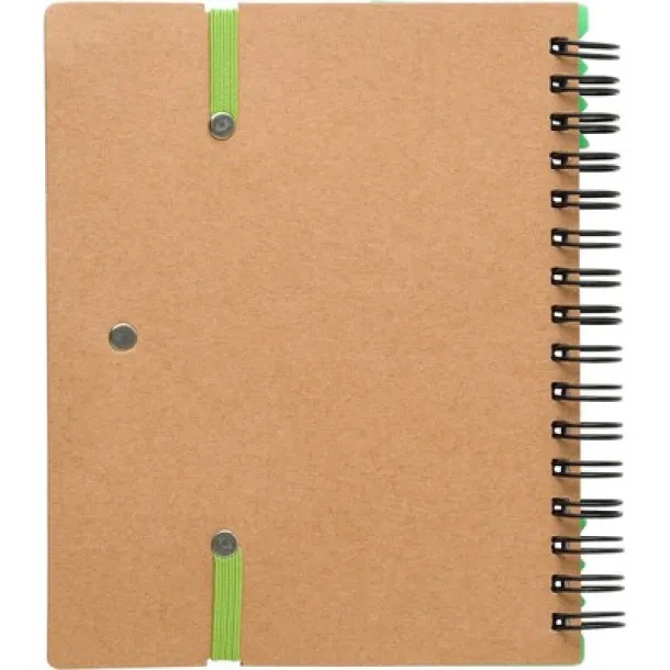  Memo holder, notebook, sticky notes, ball pen light green