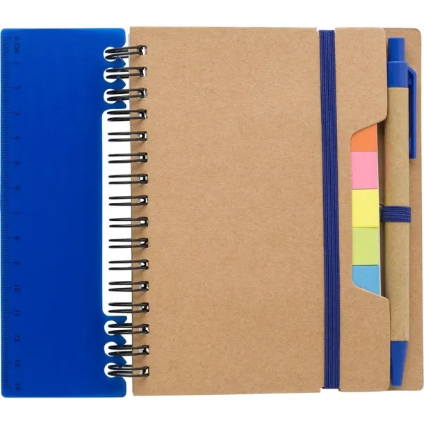  Memo holder, notebook, sticky notes, ball pen Plava