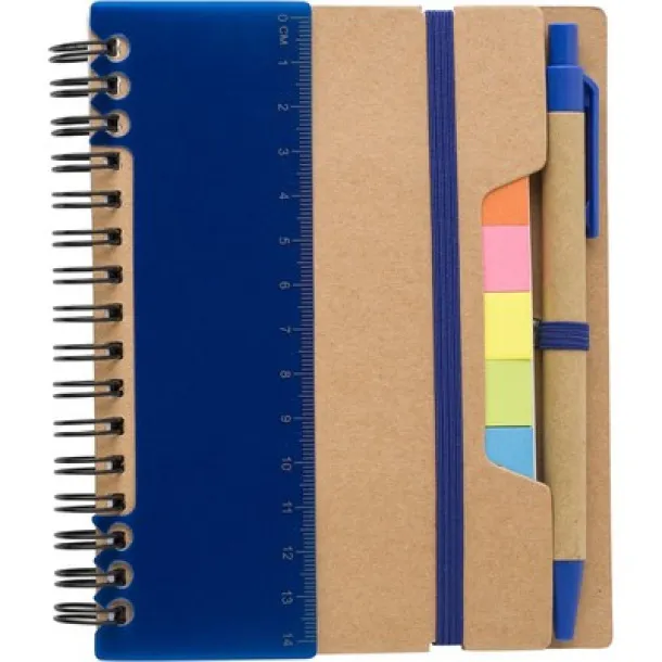  Memo holder, notebook, sticky notes, ball pen blue